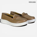 Mocasines de Cuero Mujer Pilar beige