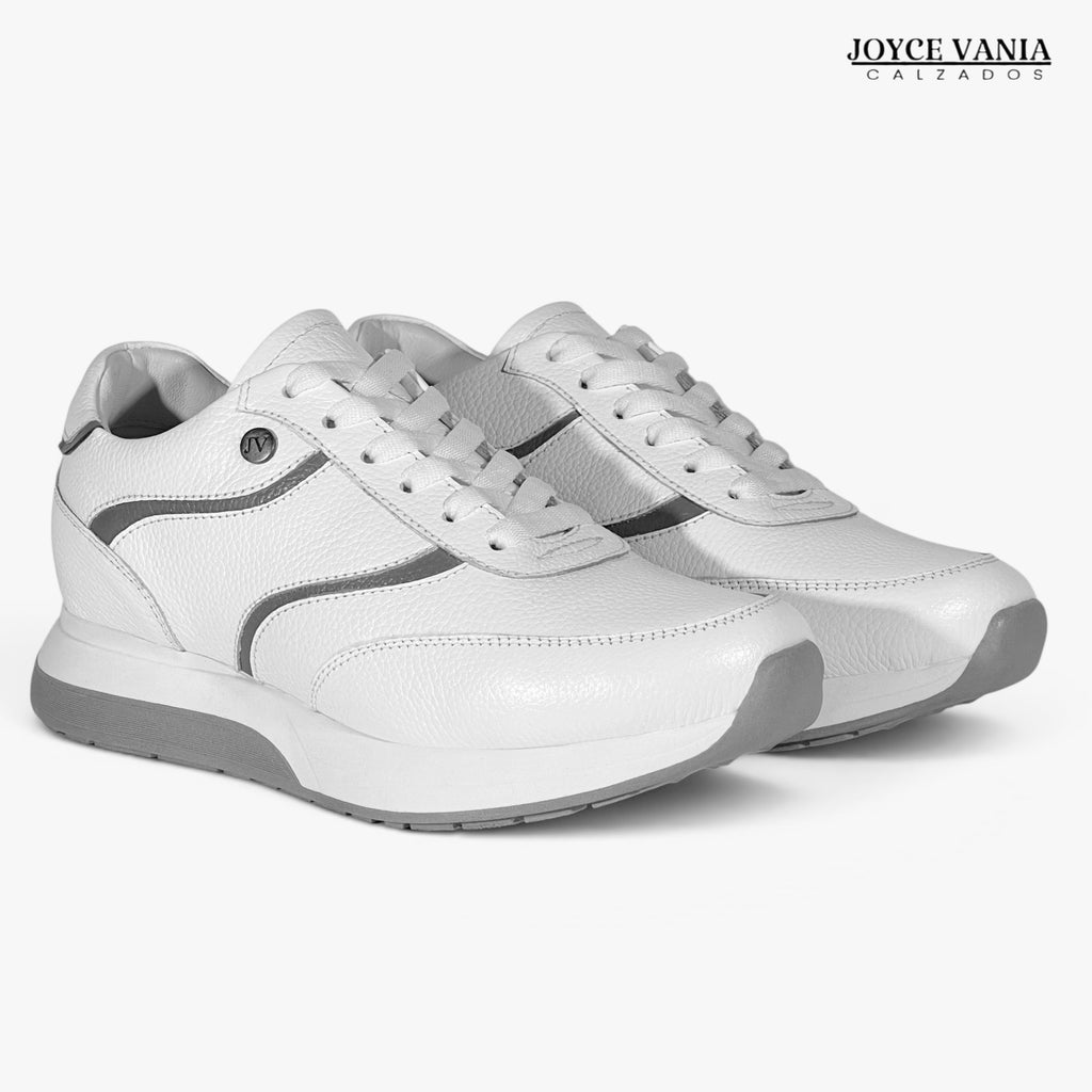 Zapatillas Urbanas de Cuero Mujer Belisa blanco