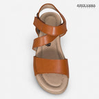 Sandalias de Cuero Mujer Ambar miel