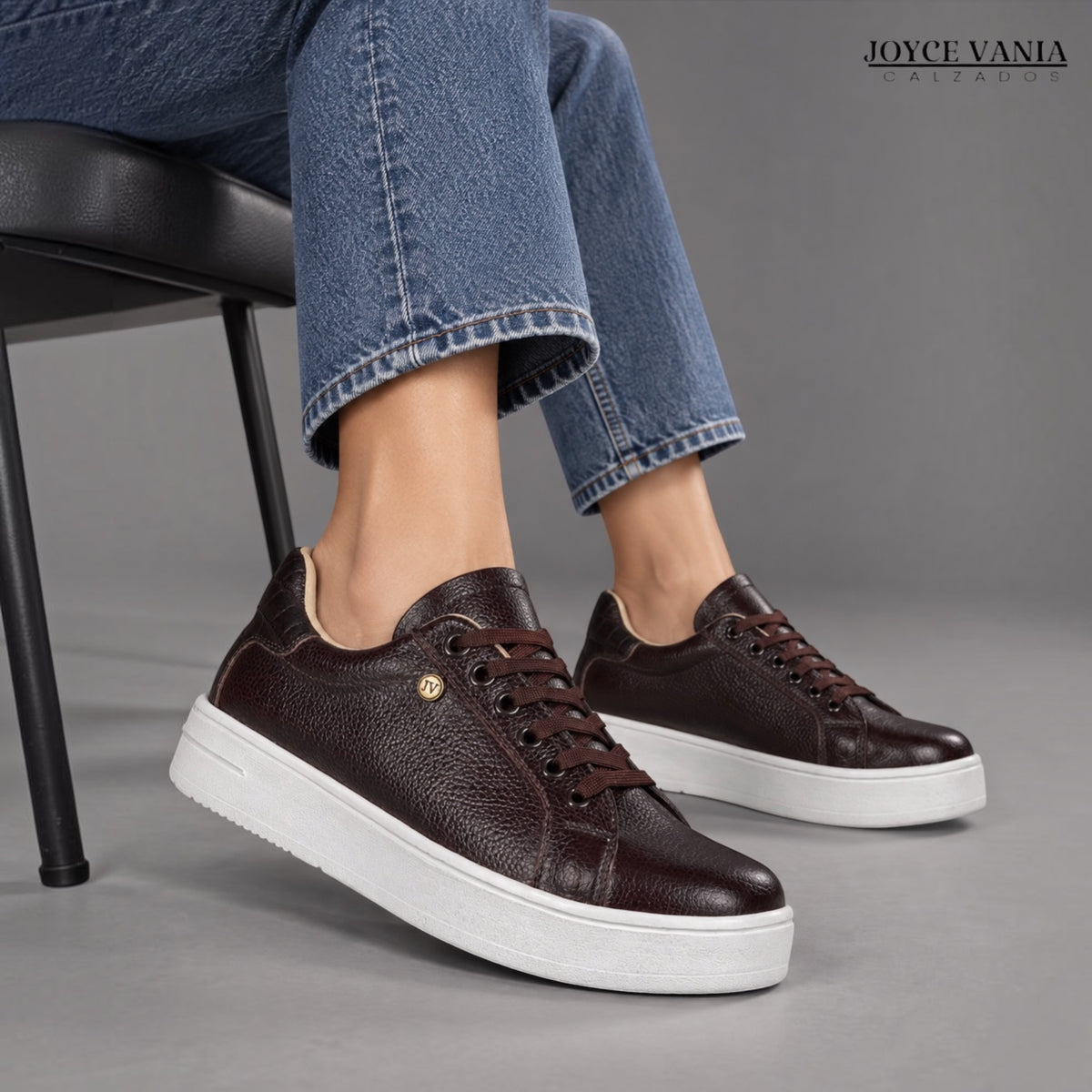 Zapatillas Urbanas de Cuero Mujer Senda marrón moro