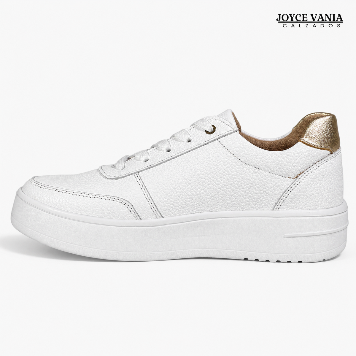 Zapatillas Urbanas Mujer de Cuero Regina Blanco
