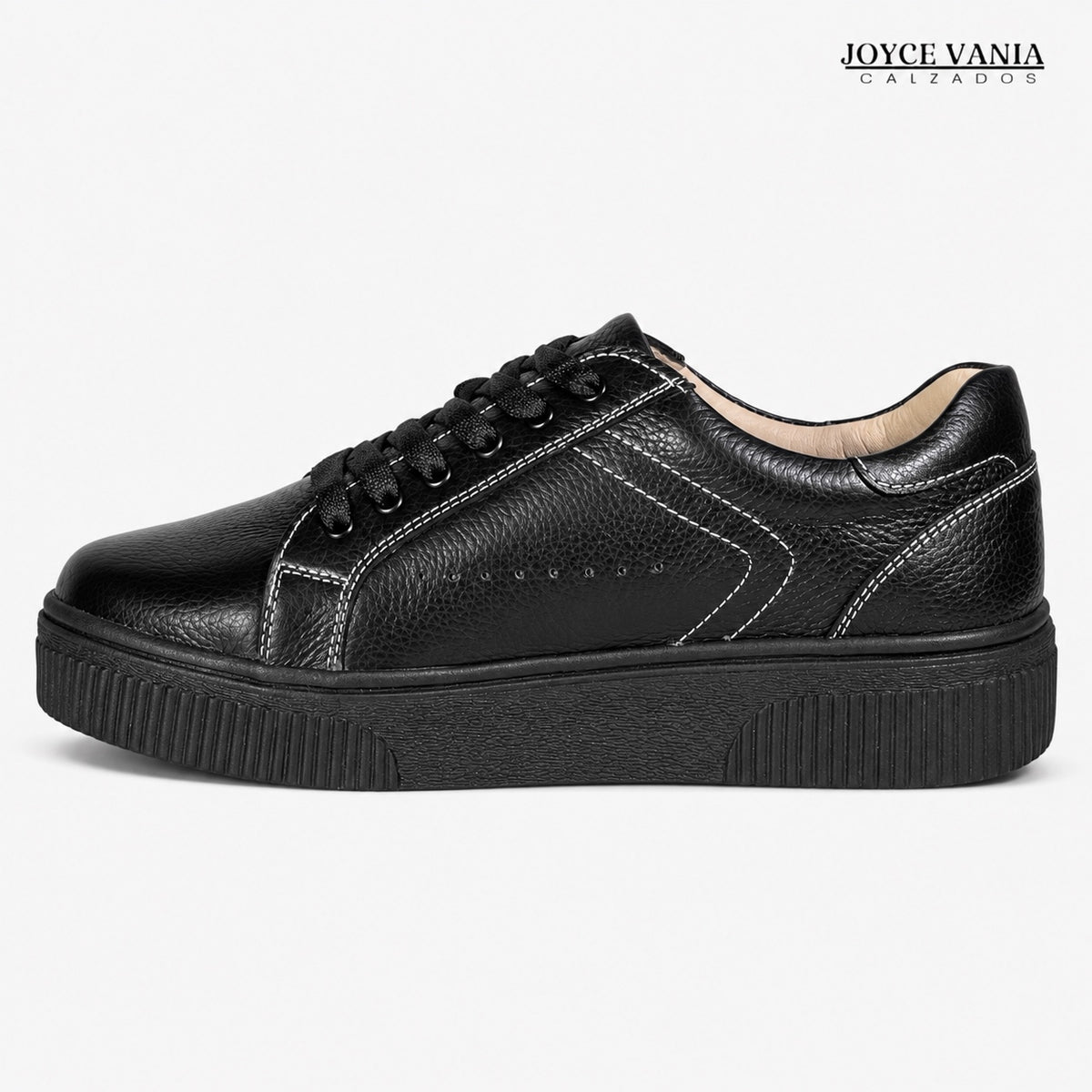 Zapatillas Urbanas de Cuero Mujer Sumiko negro