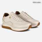 Zapatillas Urbanas de Cuero Mujer Aura beige