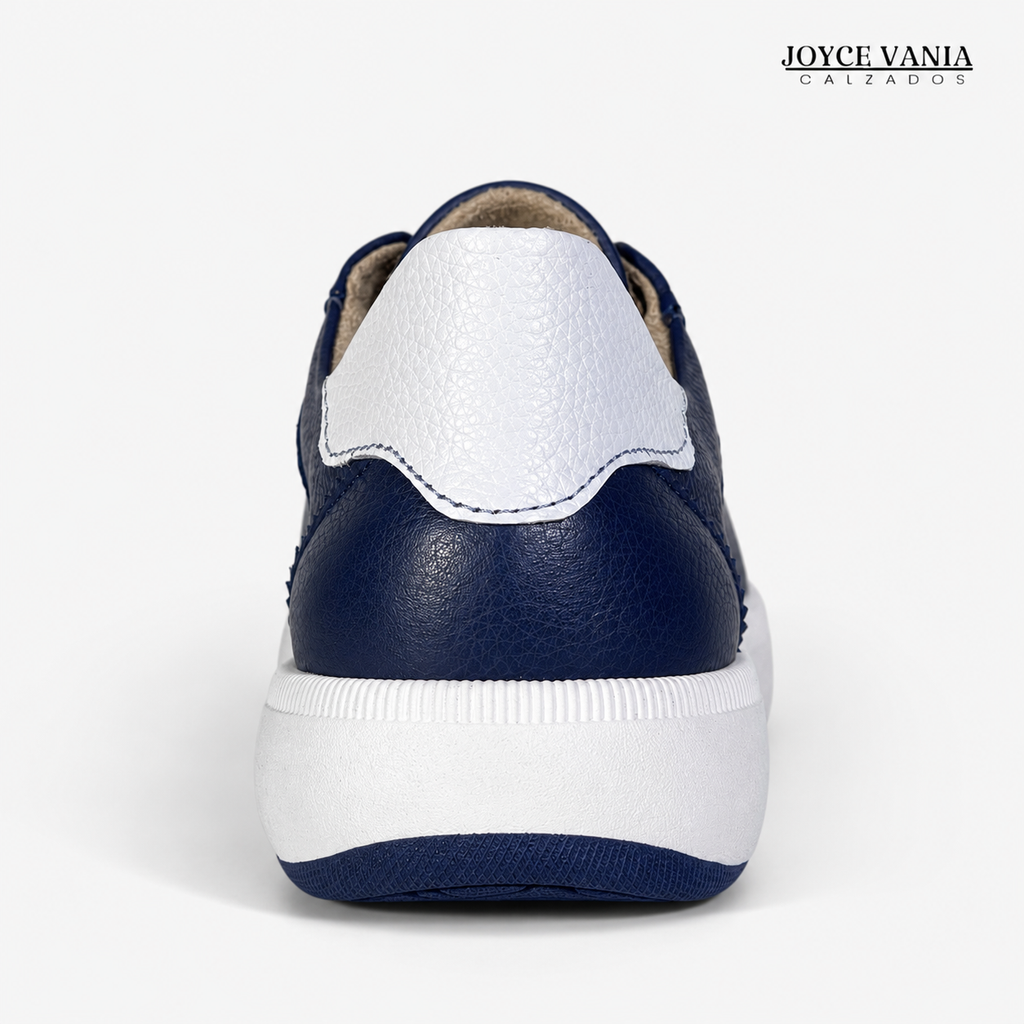 Zapatillas Urbanas de Cuero Mujer Mabel azul marino