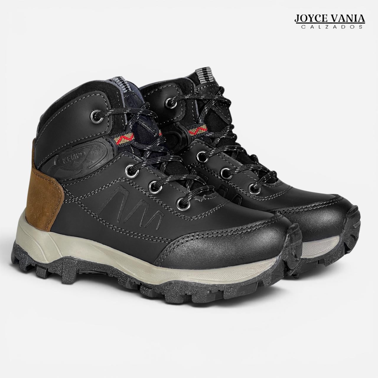 Zapatilla de Cuero para Niños Thiago negro