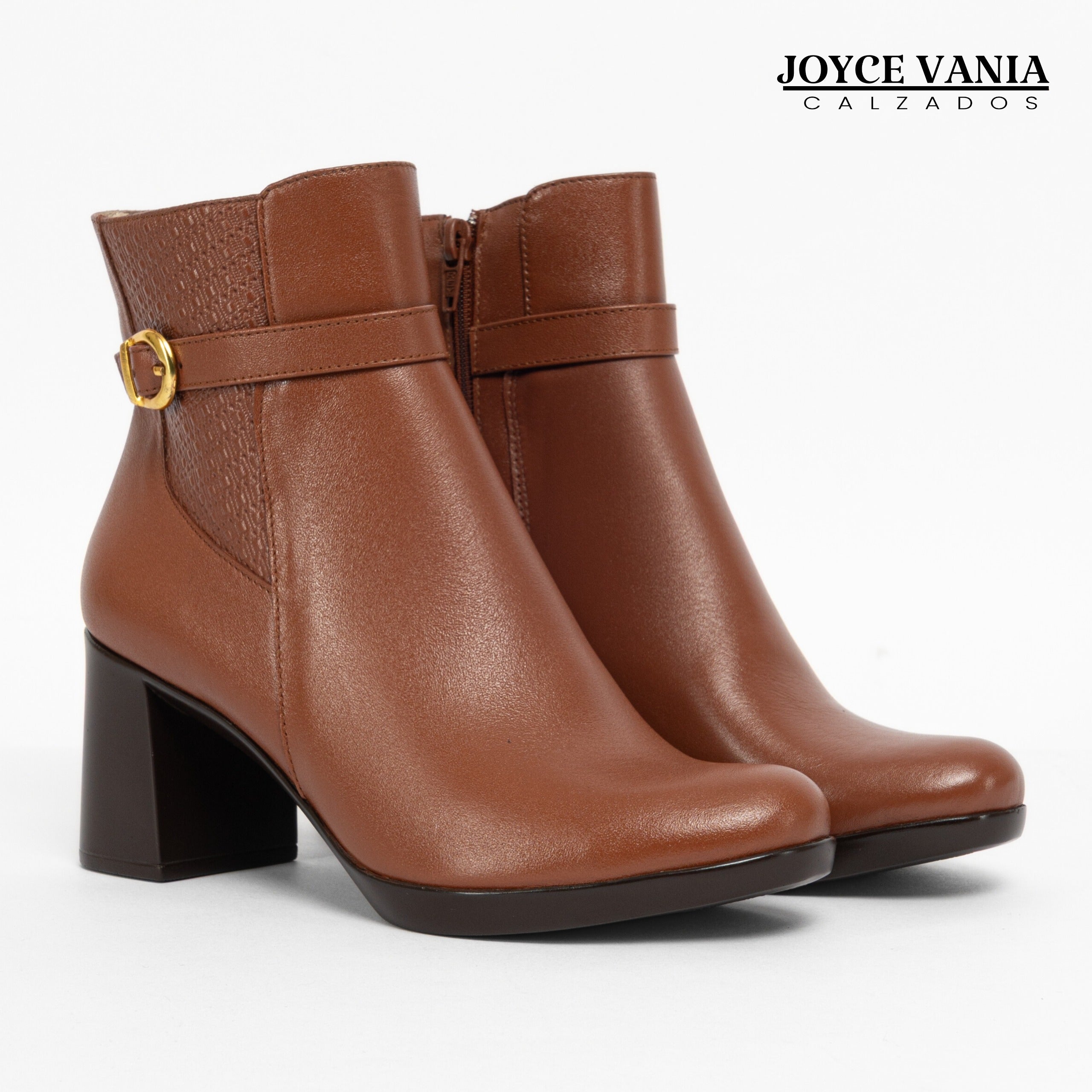 Botines Mujer de Cuero Danna Caramelo