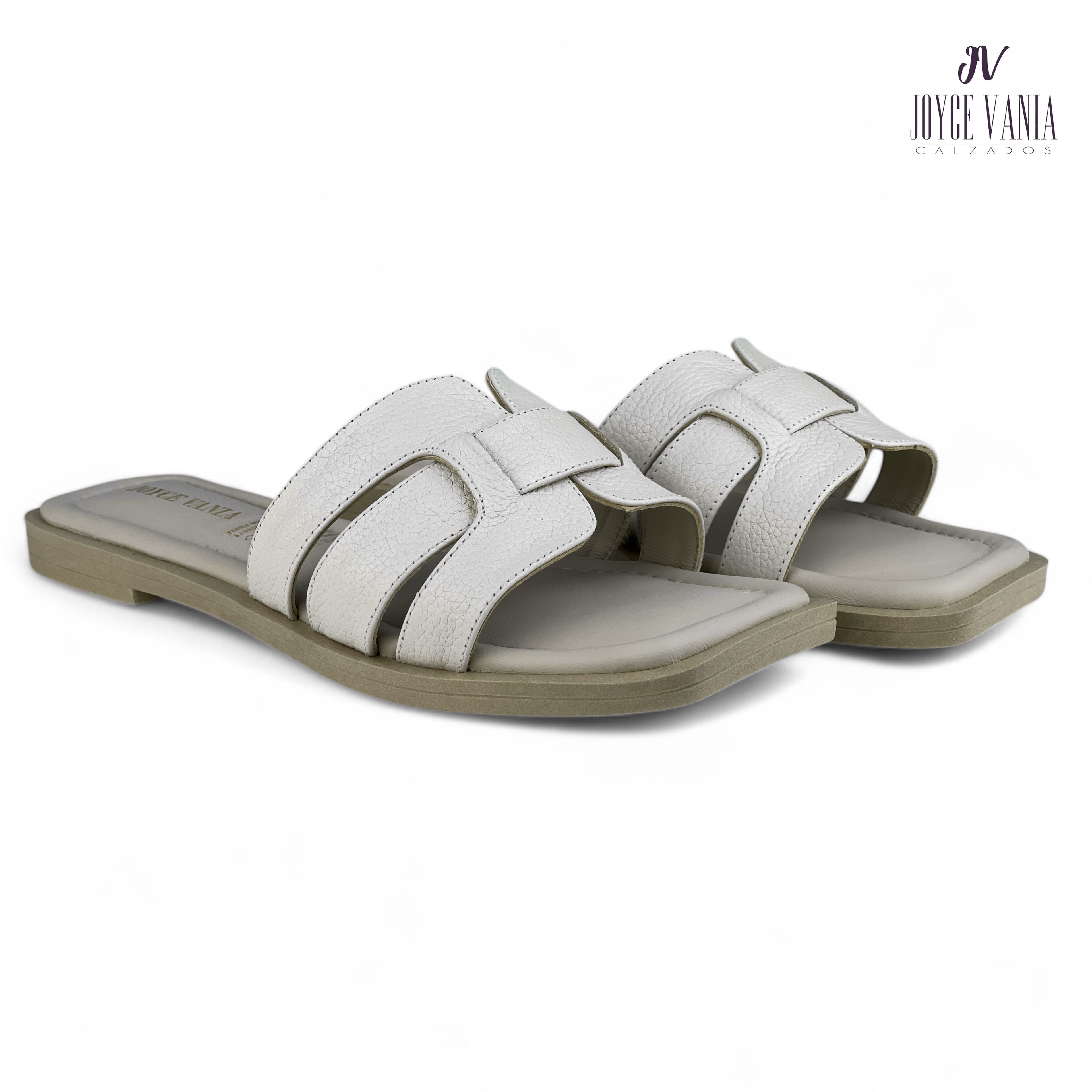 Sandalias de Cuero Mujer Desire Hueso