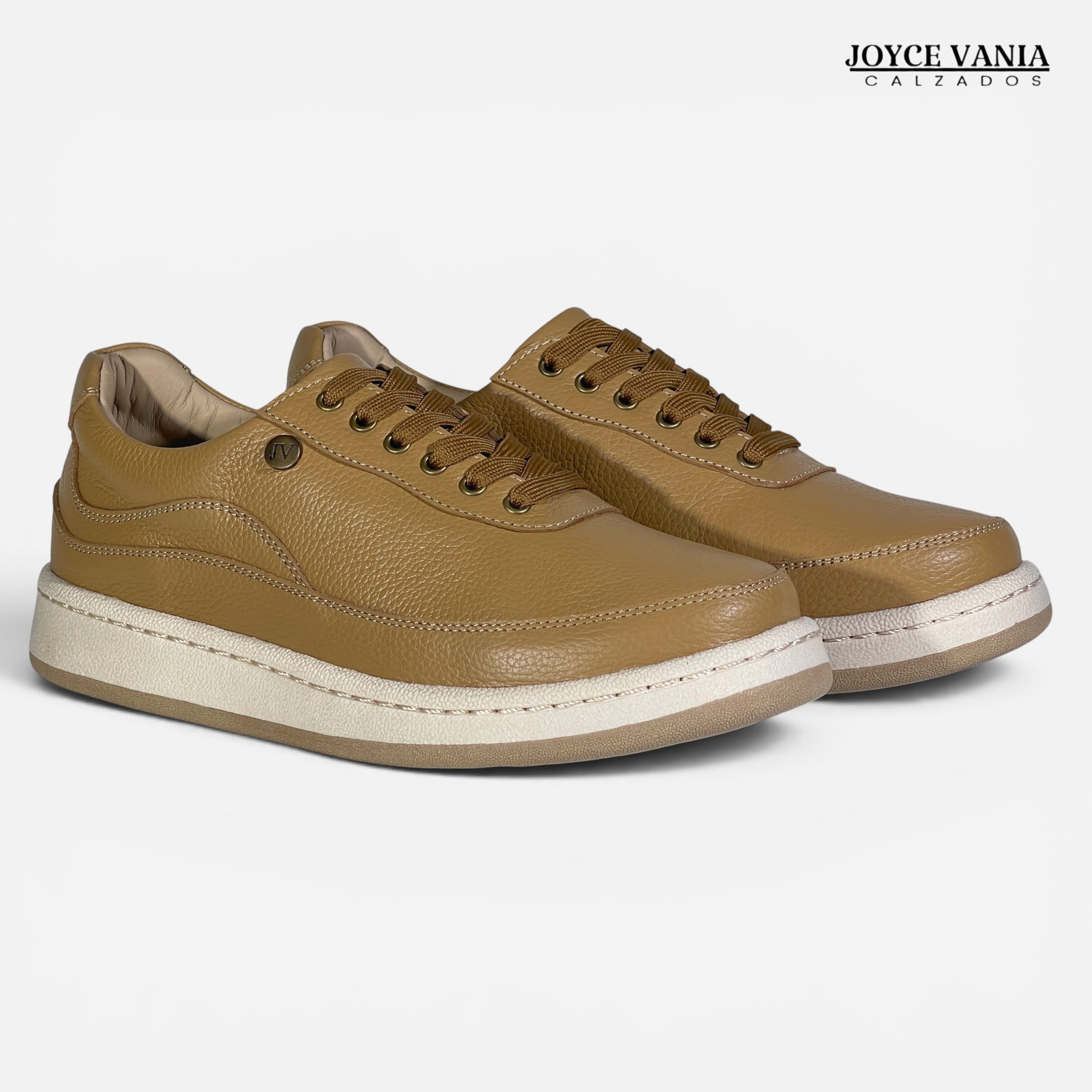 Zapatillas Urbanas de Cuero Mujer Jimena beige