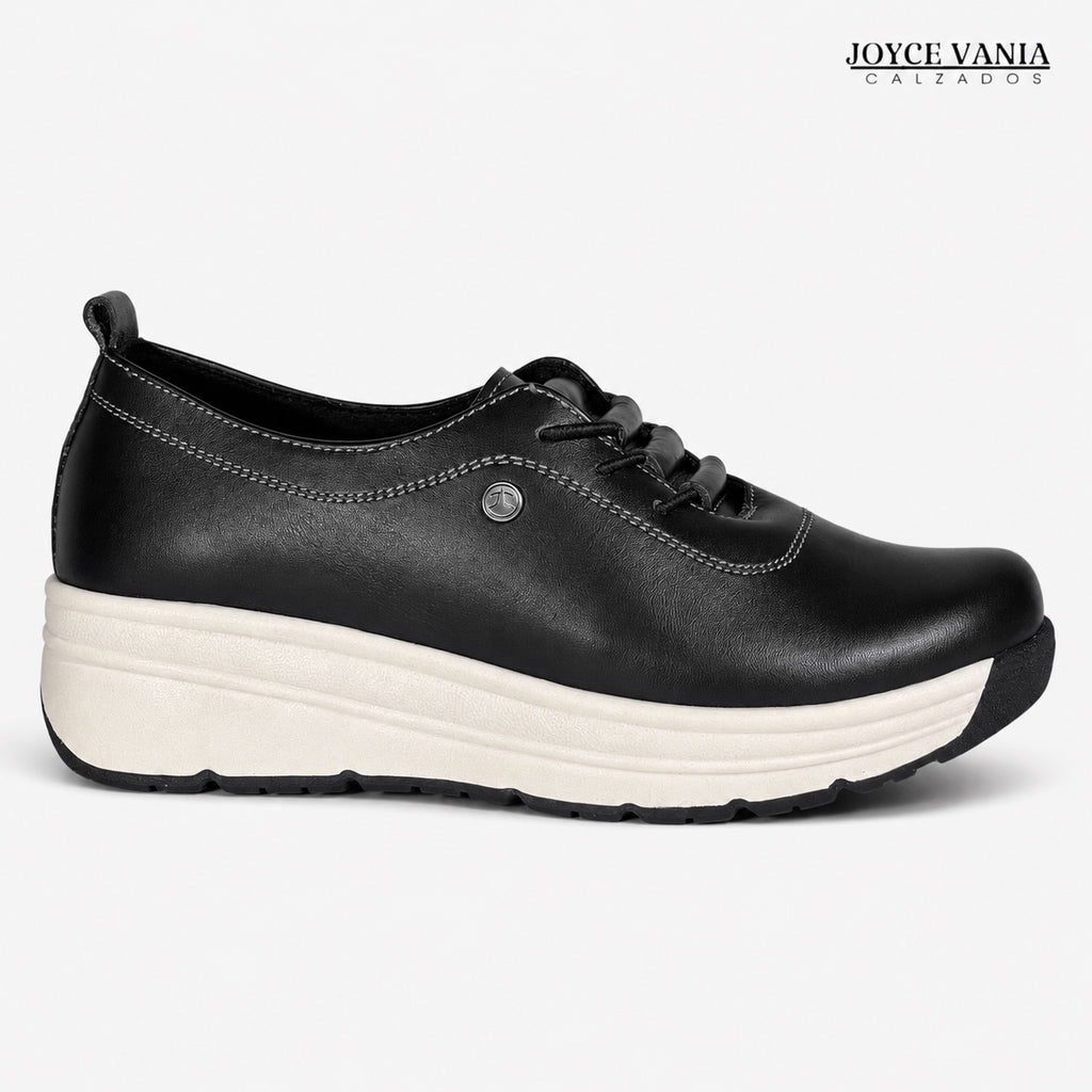 Zapatillas Urbanas de Cuero Mujer Kelly negro