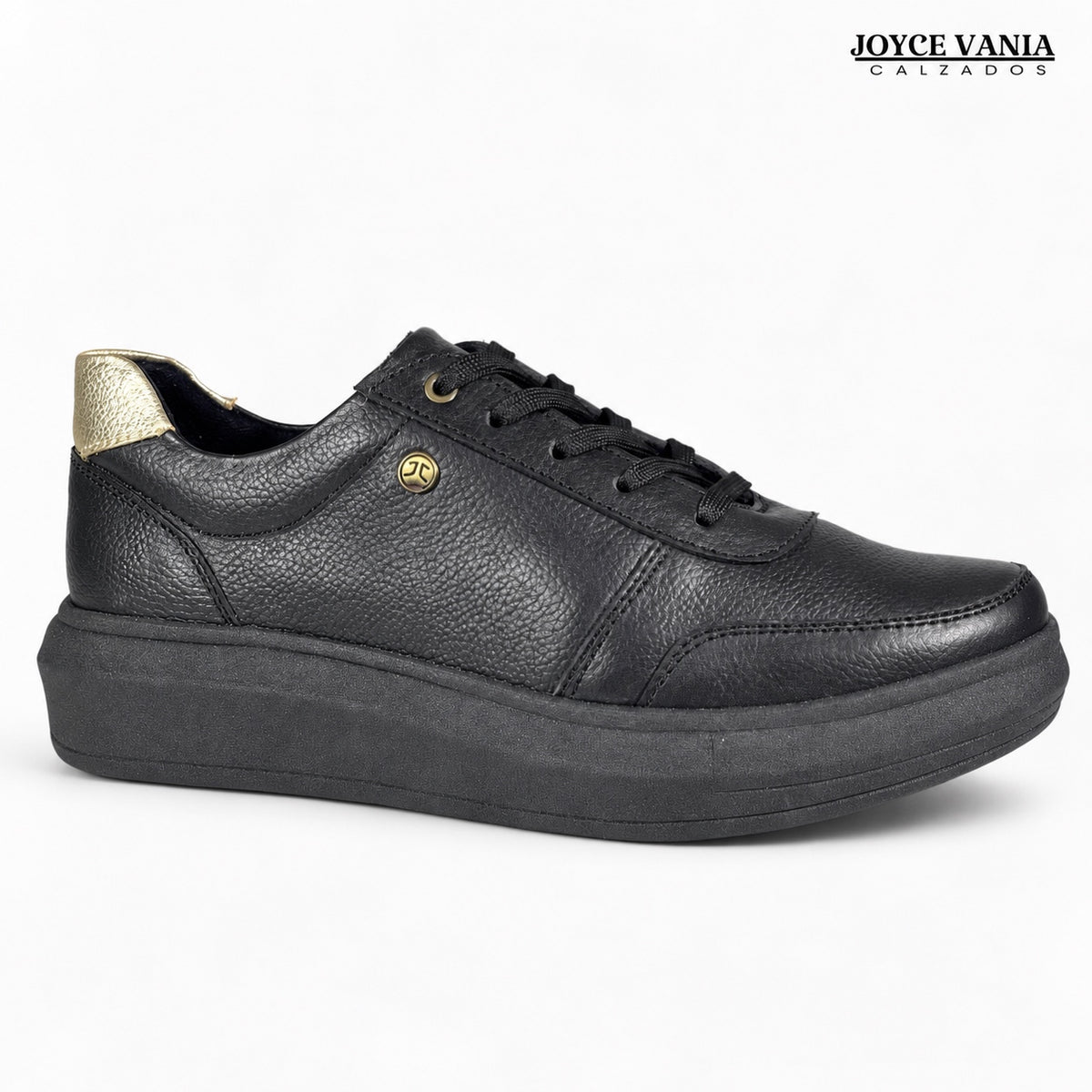 Zapatillas Urbanas Mujer de Cuero Regina Negro