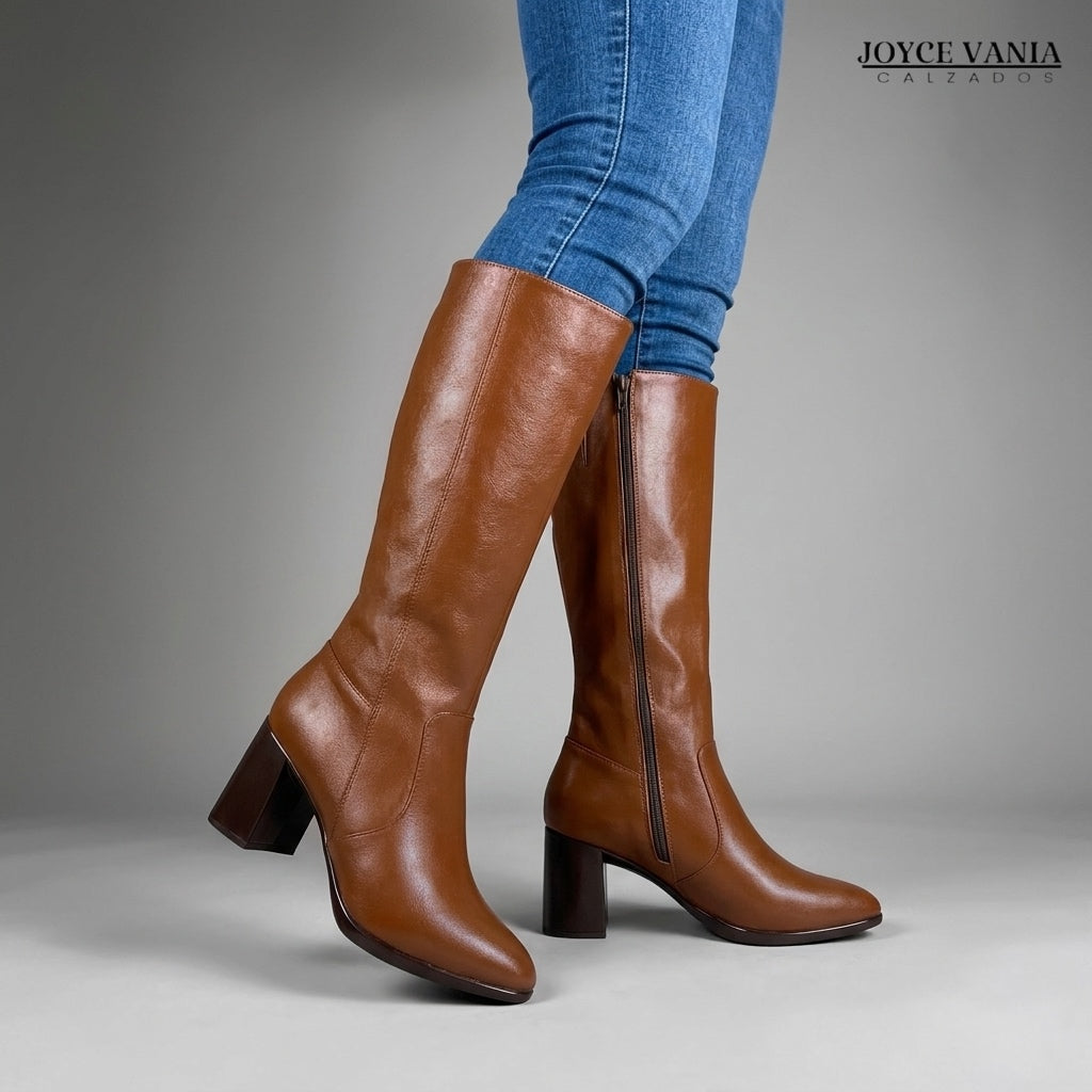 Bota de Cuero para Mujer Natalia caramelo