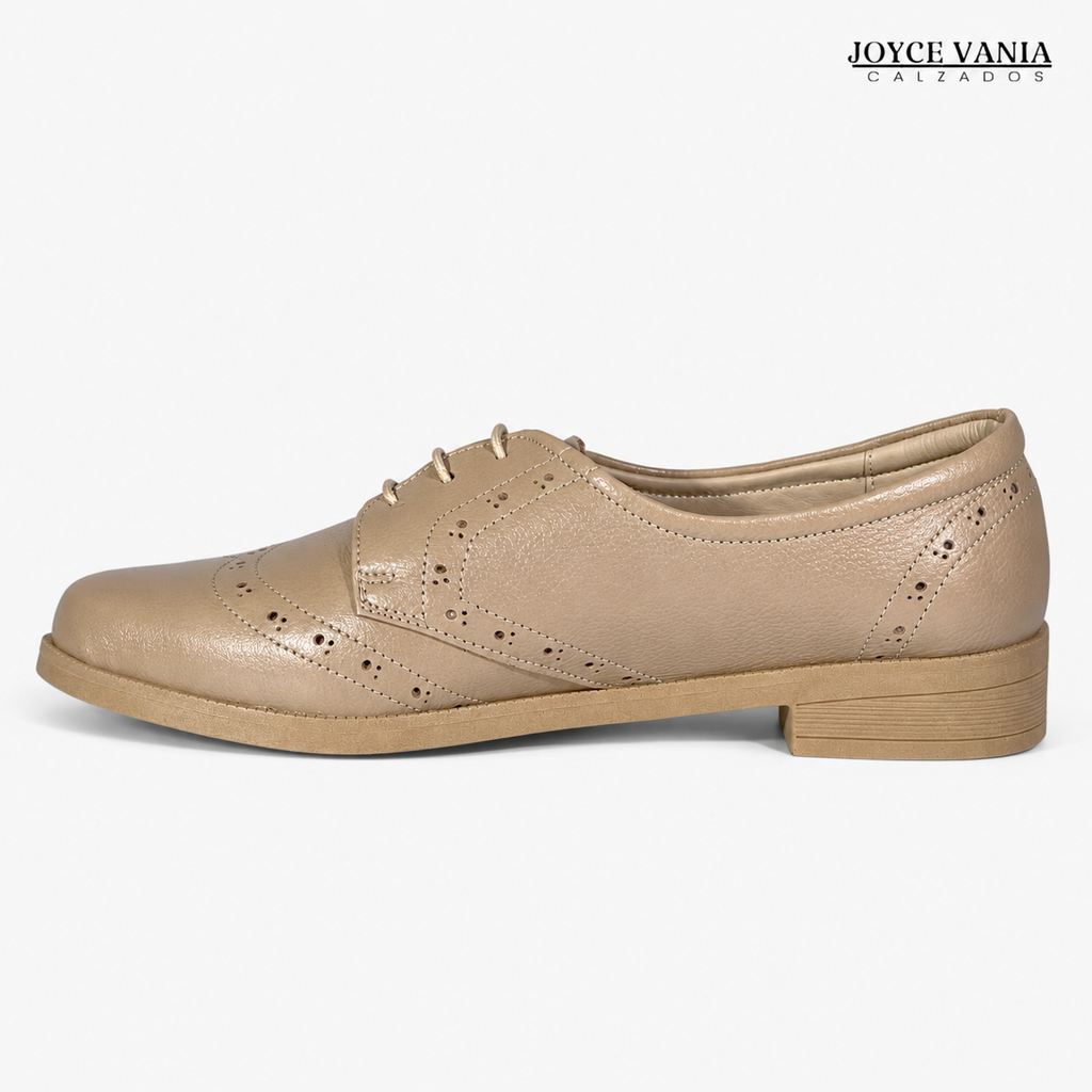 Zapatillas Urbanas de Cuero Mujer Jane beige