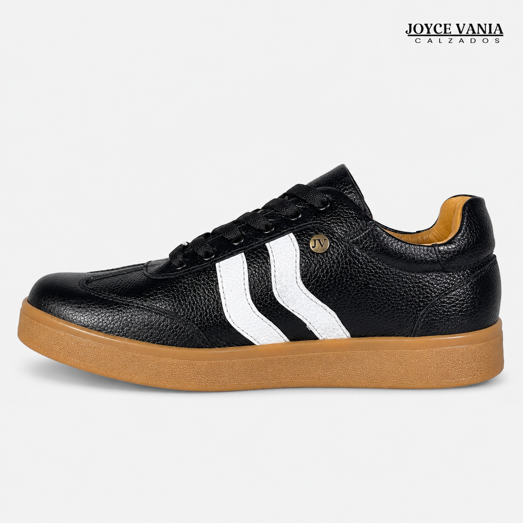 Zapatillas Urbanas de Cuero Mujer Ivonne Negro