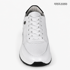 Zapatillas Urbanas de Cuero Mujer Laura blanco/negro