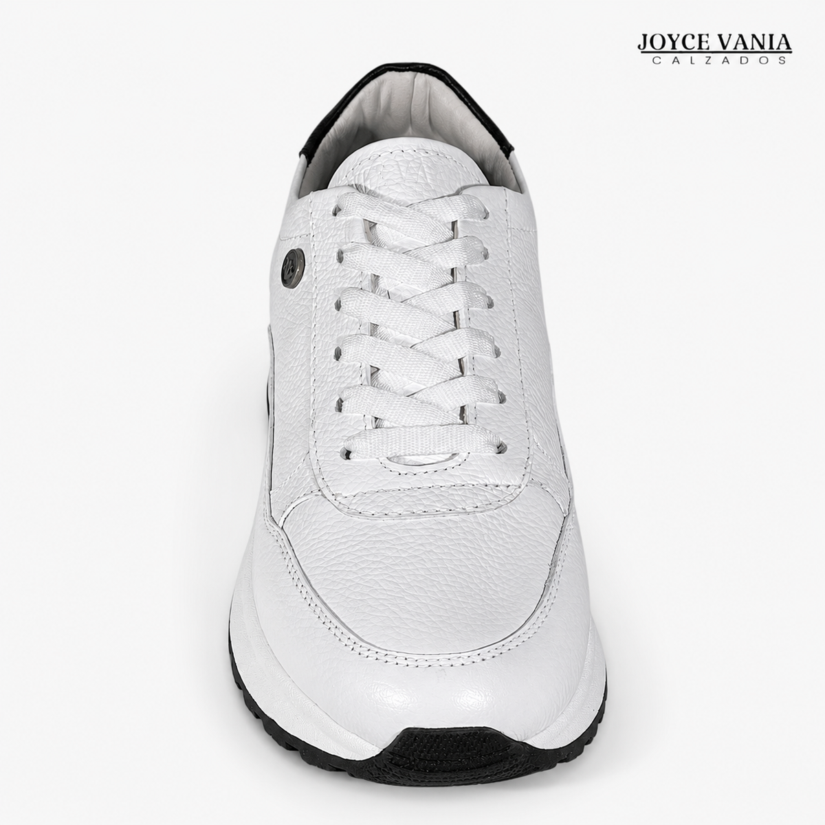 Zapatillas Urbanas de Cuero Mujer Laura blanco/negro