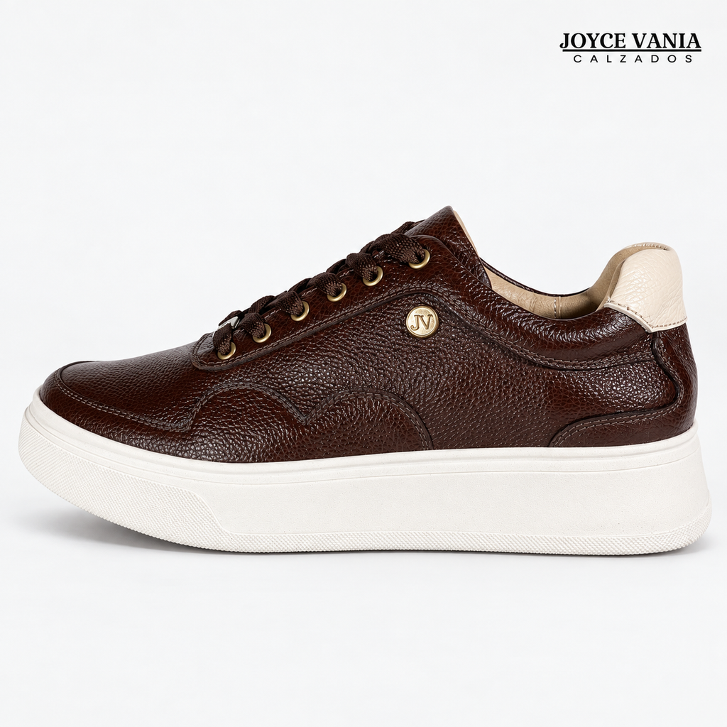 Zapatillas Urbanas Mujer de Cuero Gaela Marron