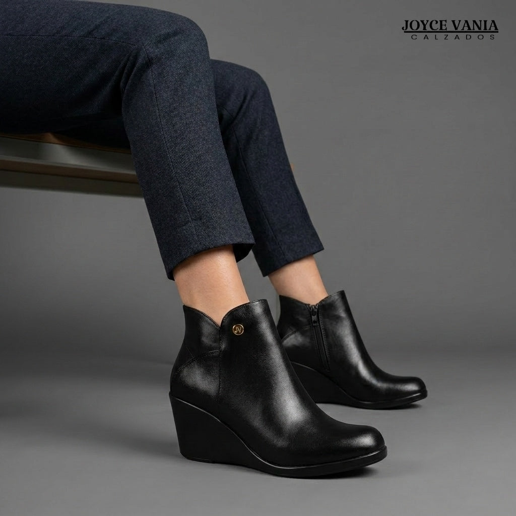 Botines Mujer de Cuero Eliana Negro