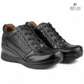 Zapatillas Urbanas Mujer de Cuero Elvia Negro