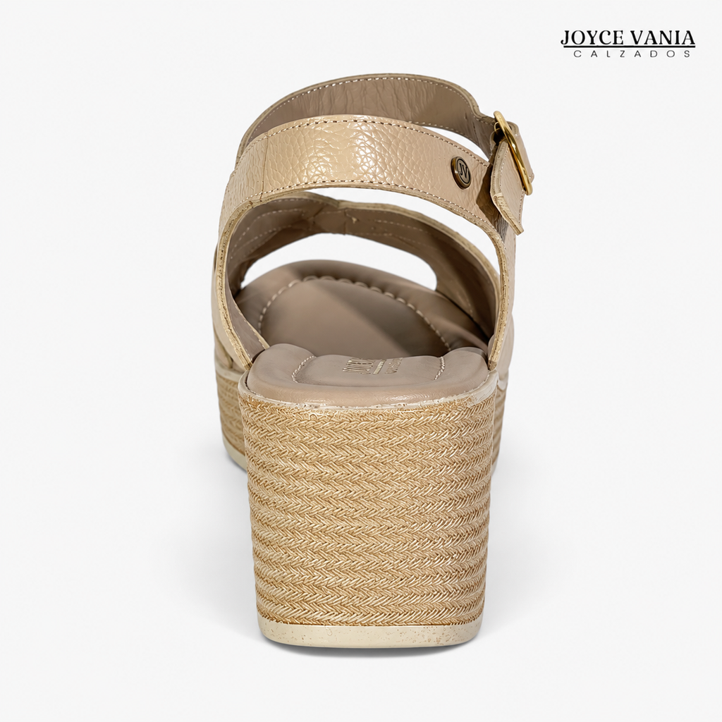 Sandalias de Cuero Mujer Elia beige