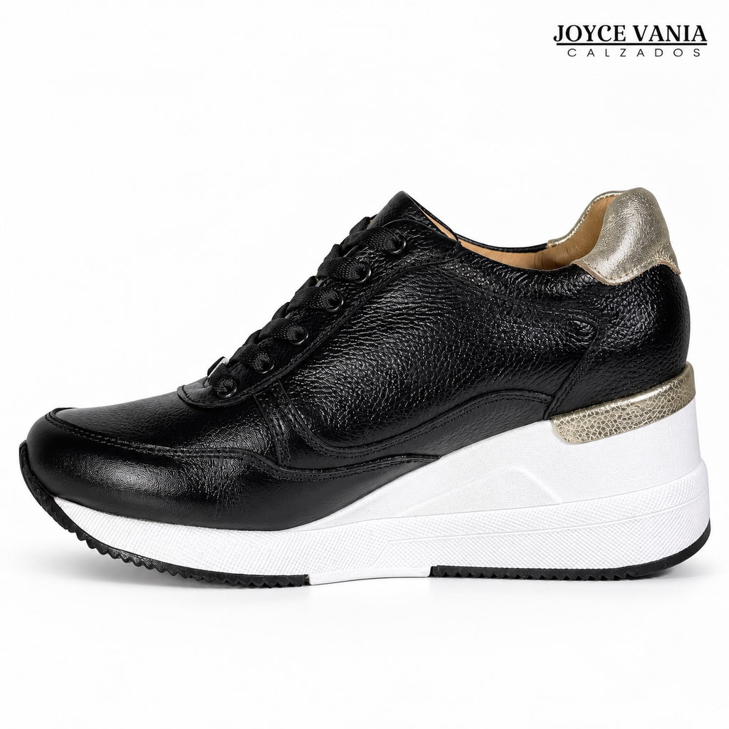 Zapatillas Urbanas de Cuero Mujer Conny negro