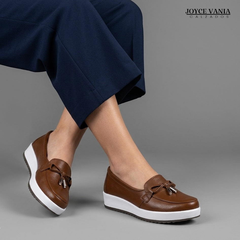 Mocasines de Cuero Mujer Priscila marrón