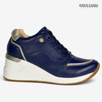Zapatillas Urbanas de Cuero Mujer Oasis azul