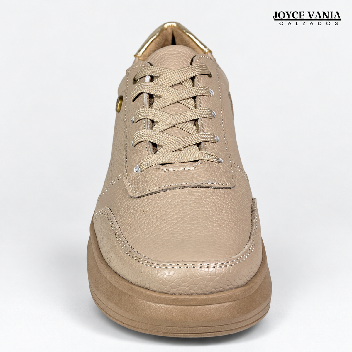 Zapatillas Urbanas Mujer de Cuero Regina Beige