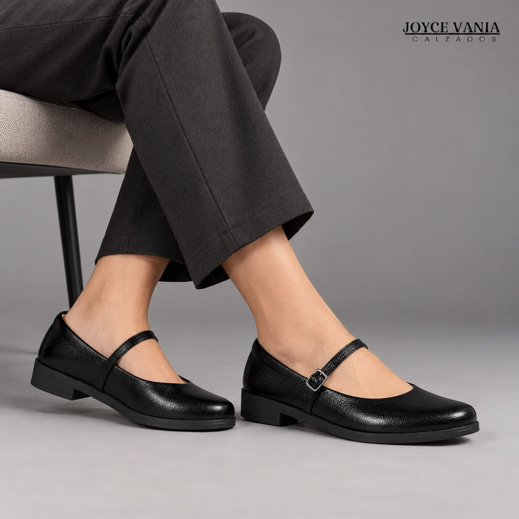 Zapatillas Urbanas de Cuero Mujer Sandra negro