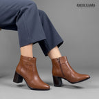 Botines Mujer de Cuero Mónica caramelo
