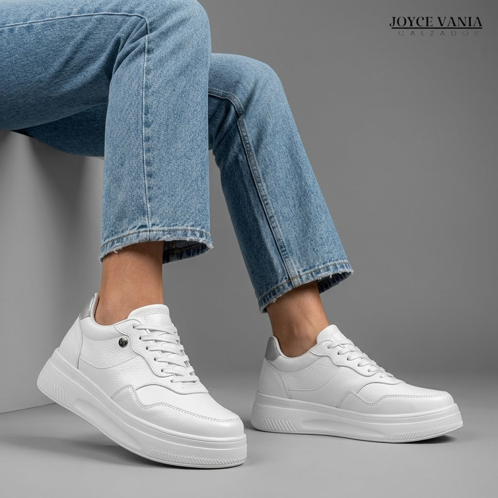 Zapatillas Urbanas de Cuero Mujer Nova blanco