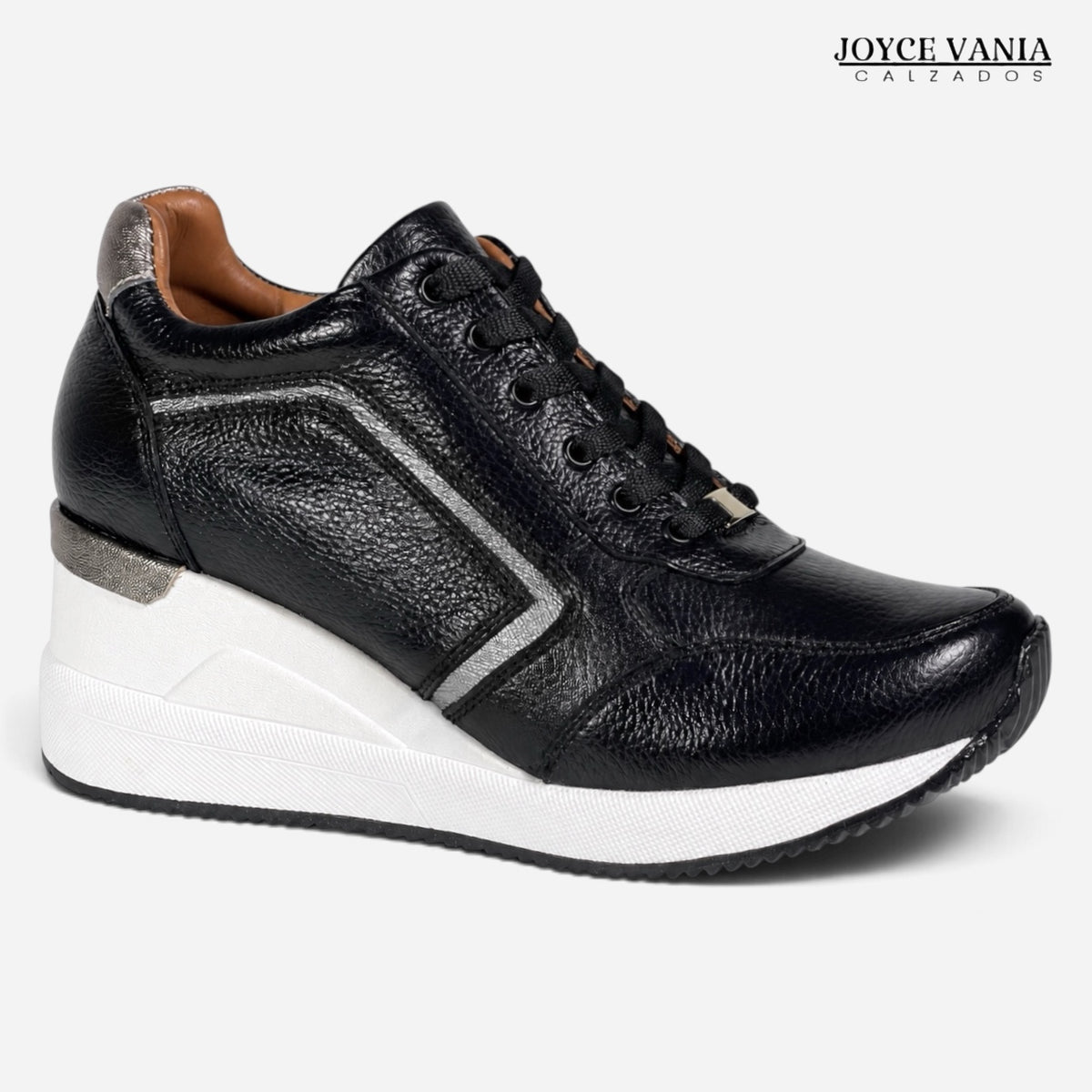 Zapatillas Urbanas Mujer de Cuero Lyra Negro
