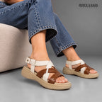 Sandalias de Cuero Mujer Solsticio marrón
