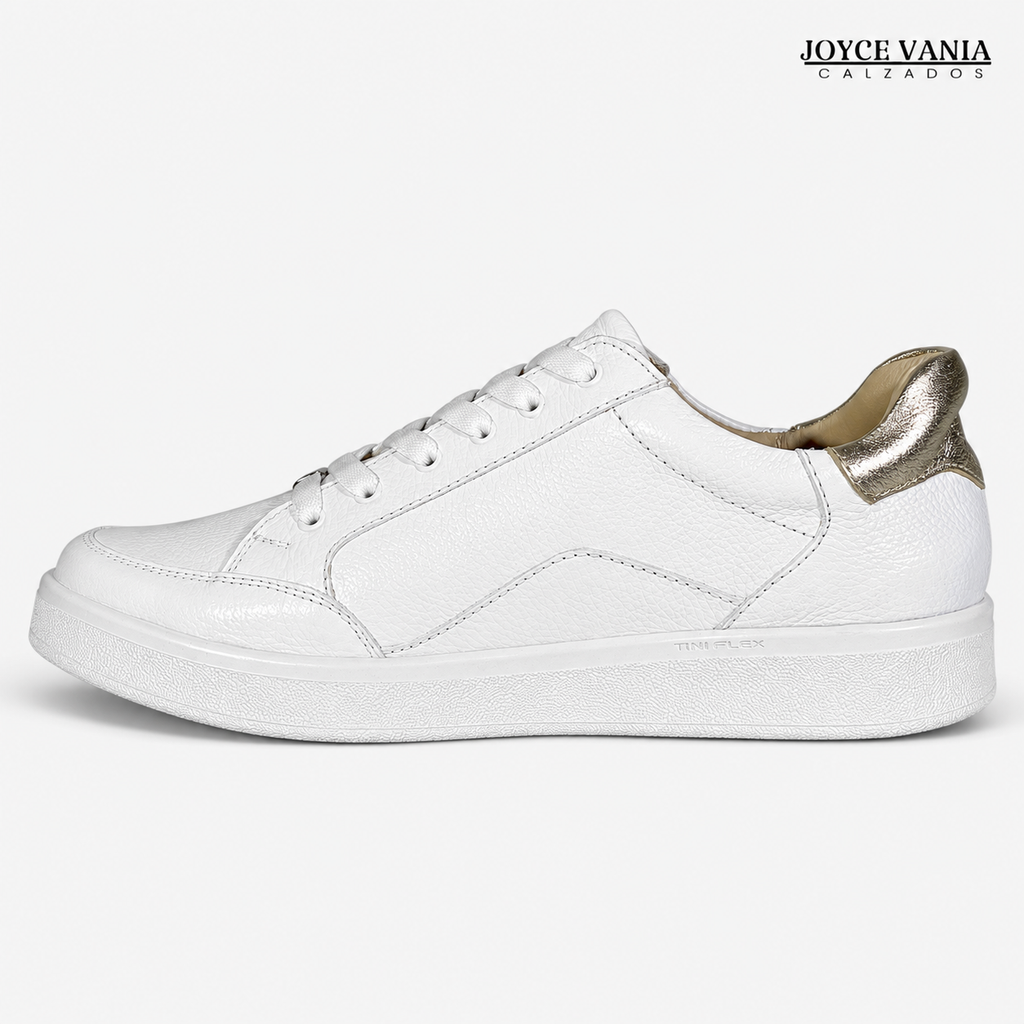 Zapatillas Urbanas de Cuero Mujer Lúmina blanco