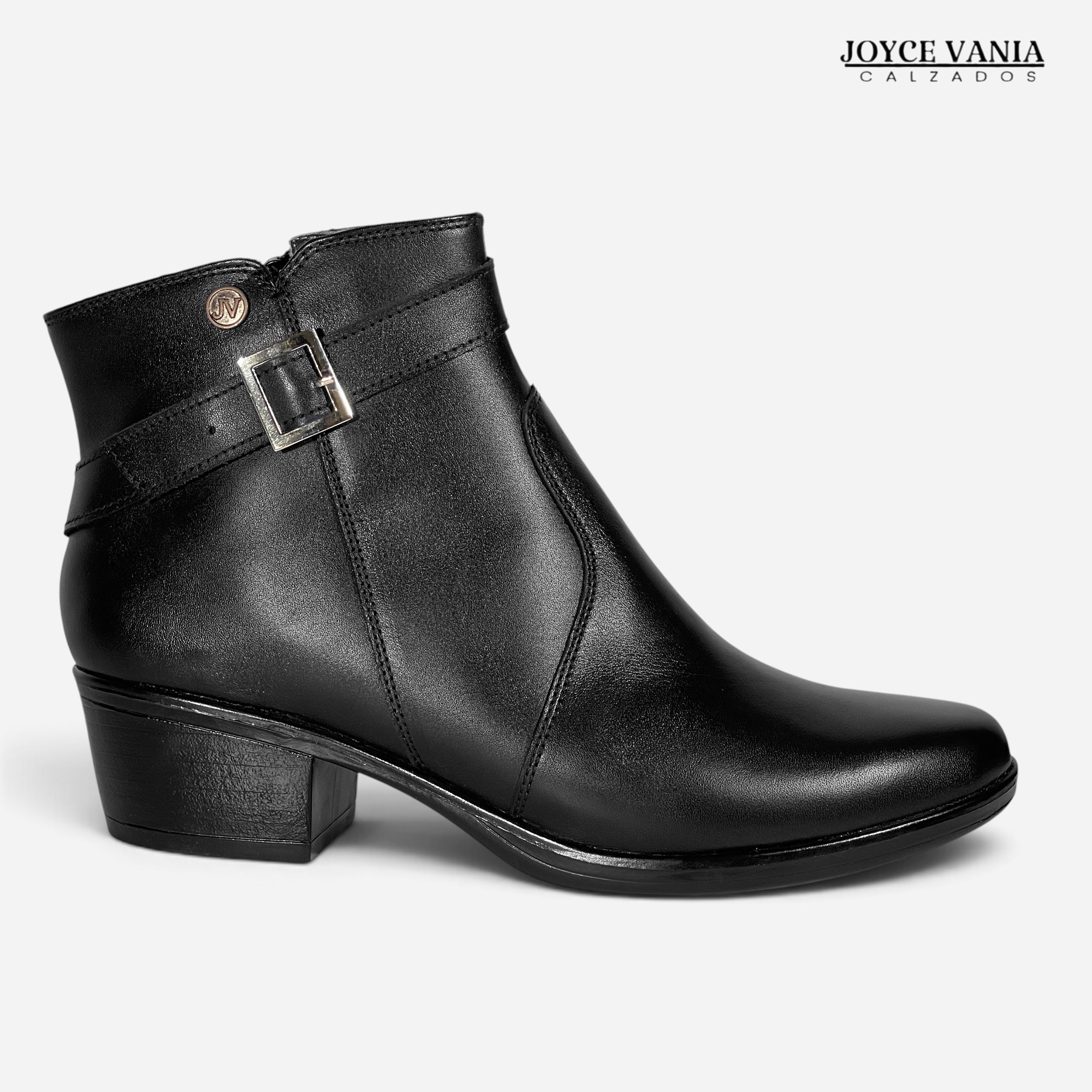 Botines Mujer de Cuero Kiara negro