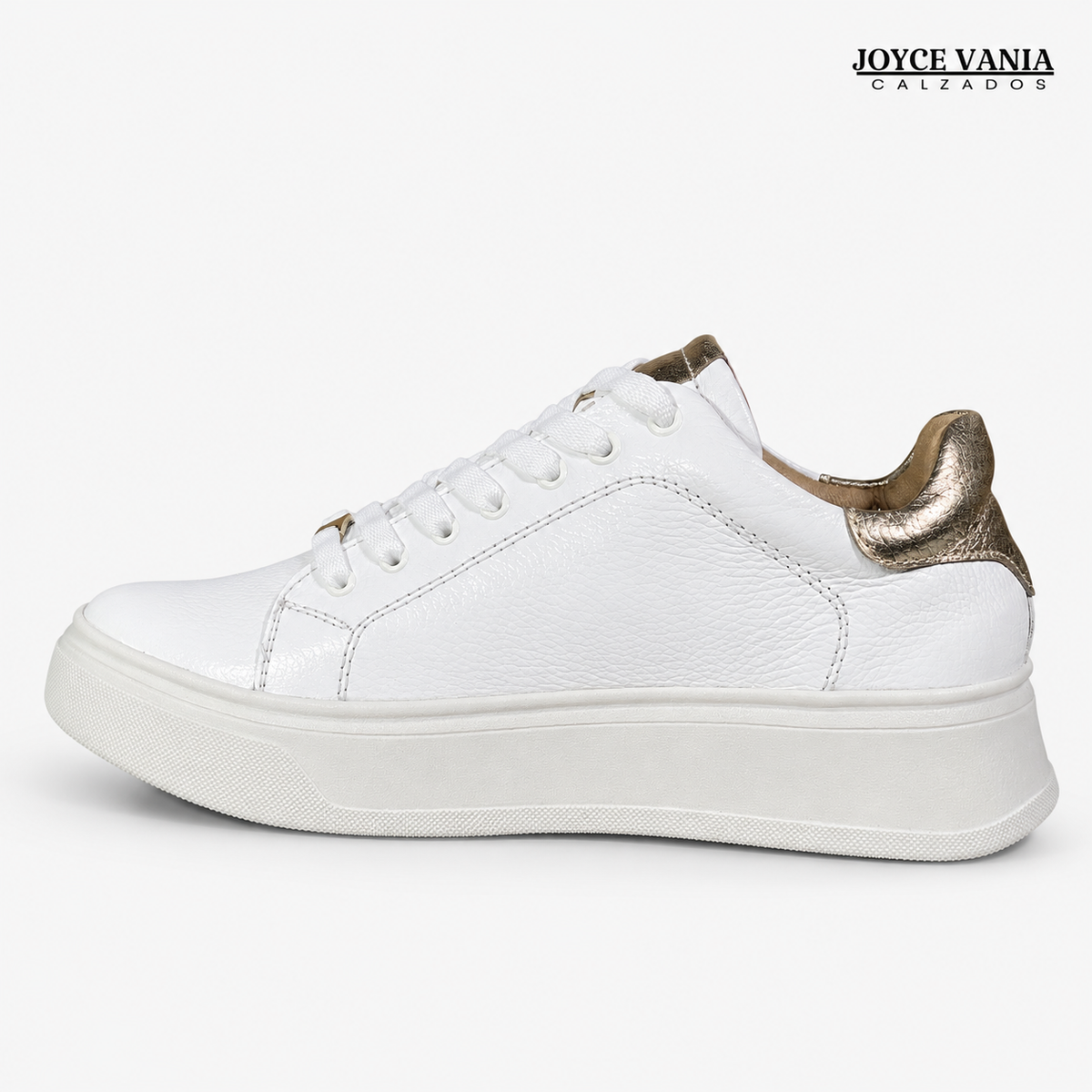 Zapatillas Urbanas Mujer de Cuero Bruna Blanco
