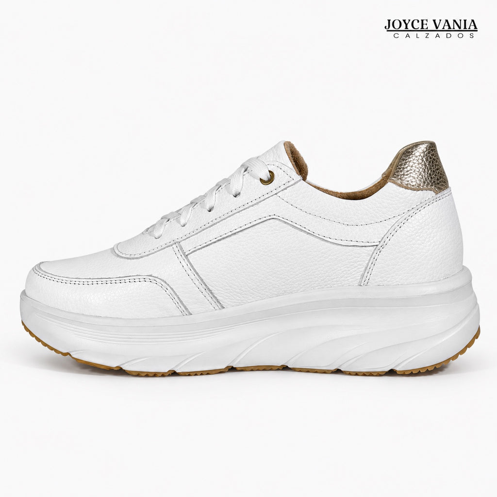 Zapatillas Urbanas de Cuero Mujer Mireyda blanco DOS