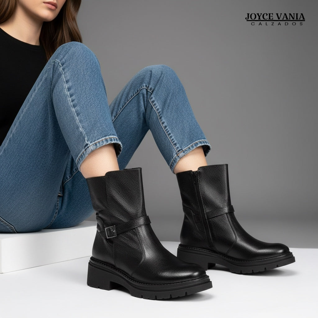 Botas Mujer de Cuero Francesca Negro