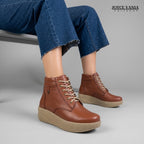 Botines Mujer de Cuero Francis Caramelo