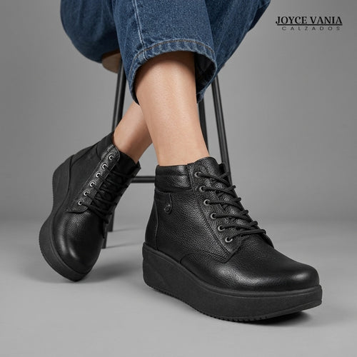 Botines Mujer de Cuero Francis Negro