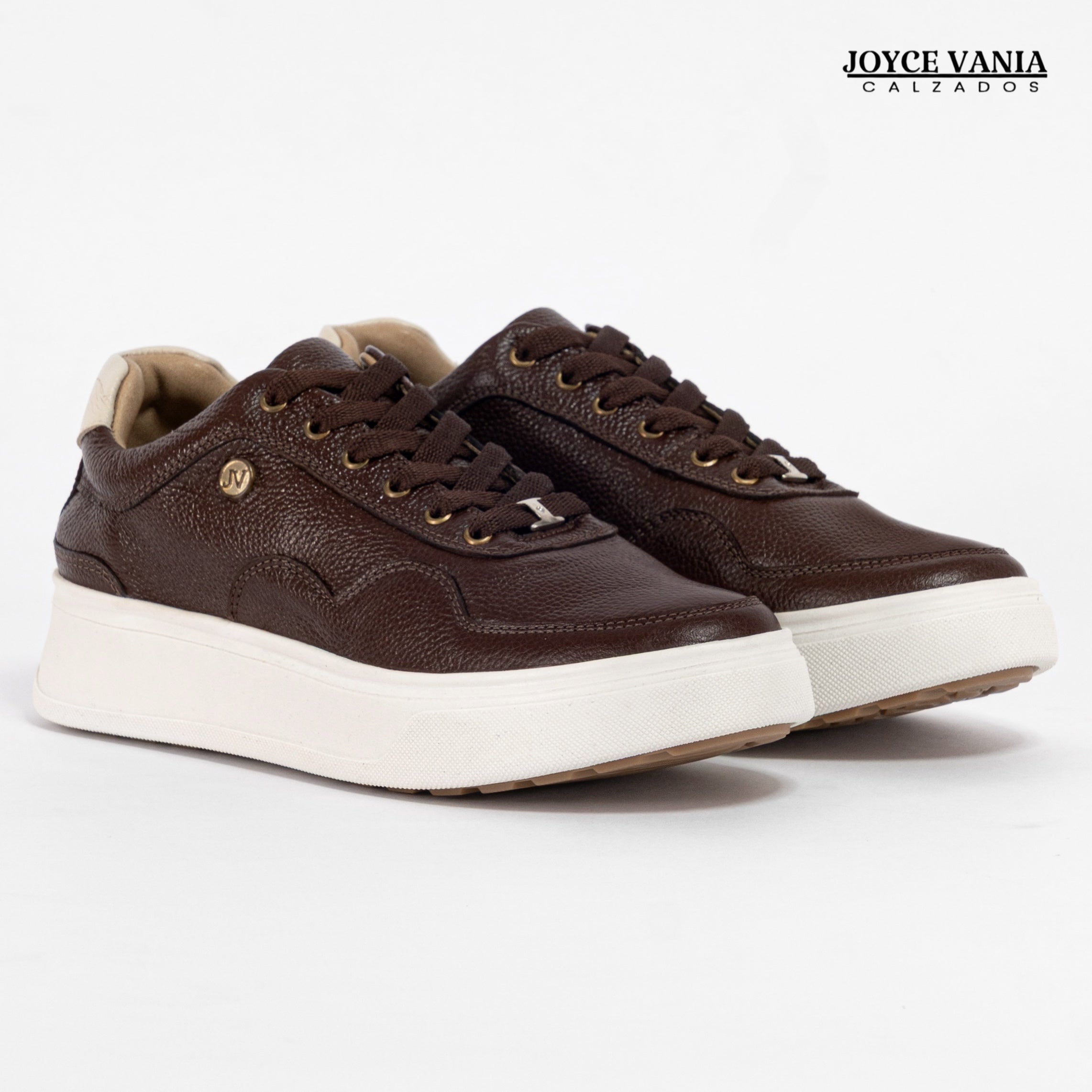 Zapatillas Urbanas Mujer de Cuero Gaela Marron