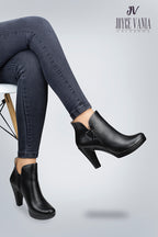 Botines Mujer de Cuero Genovia Negro
