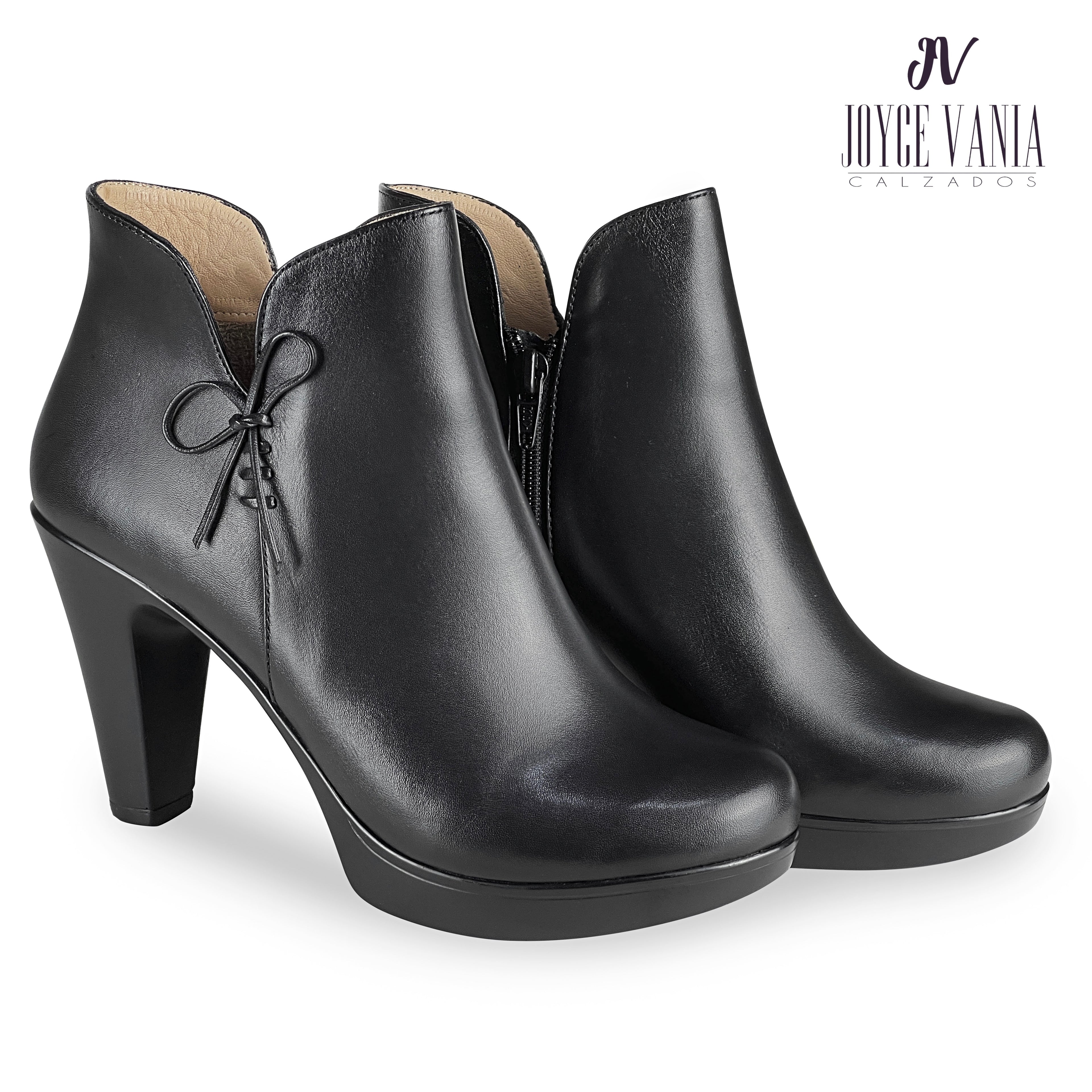 Botines Mujer de Cuero Genovia Negro