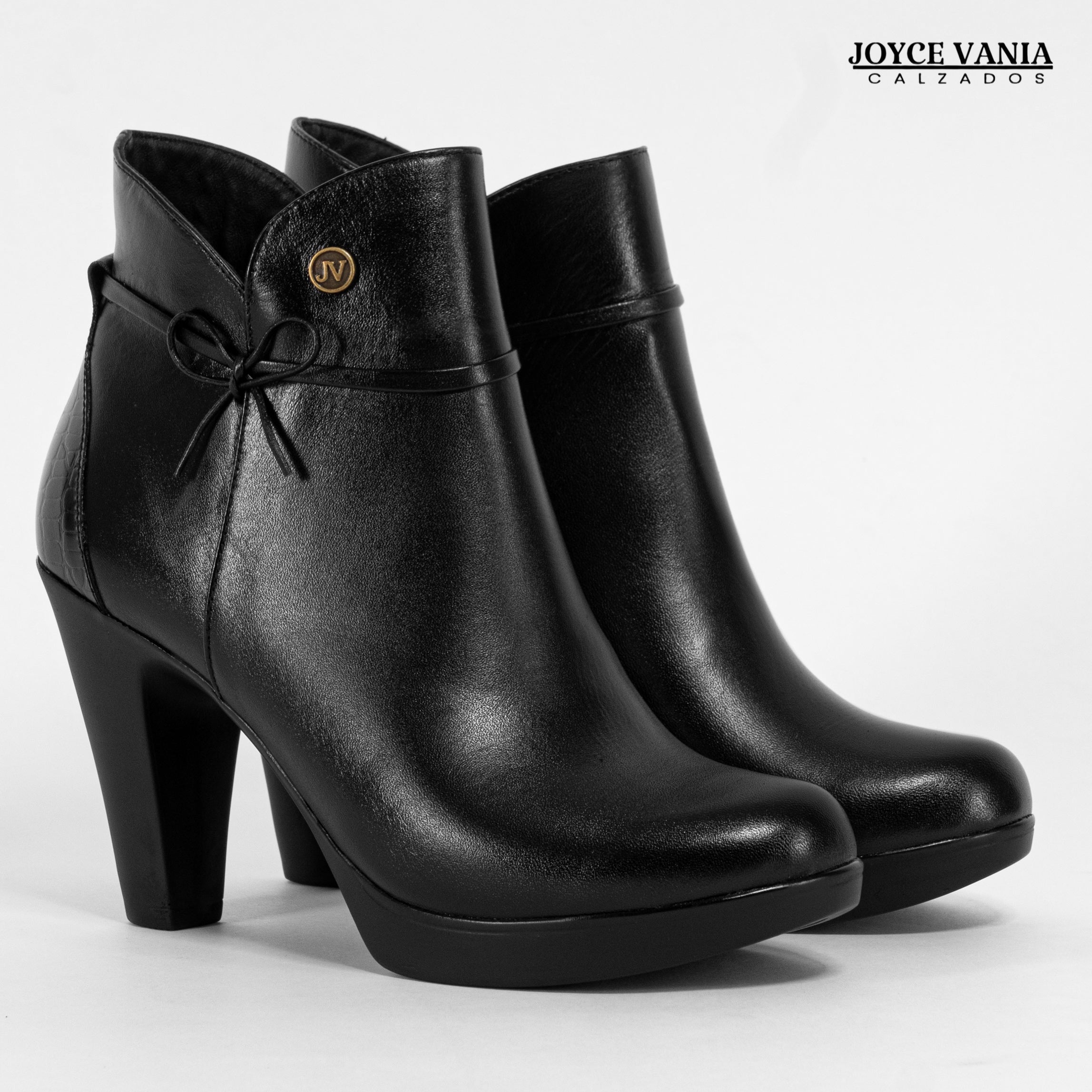 Botines Mujer de Cuero Ginebra Negro