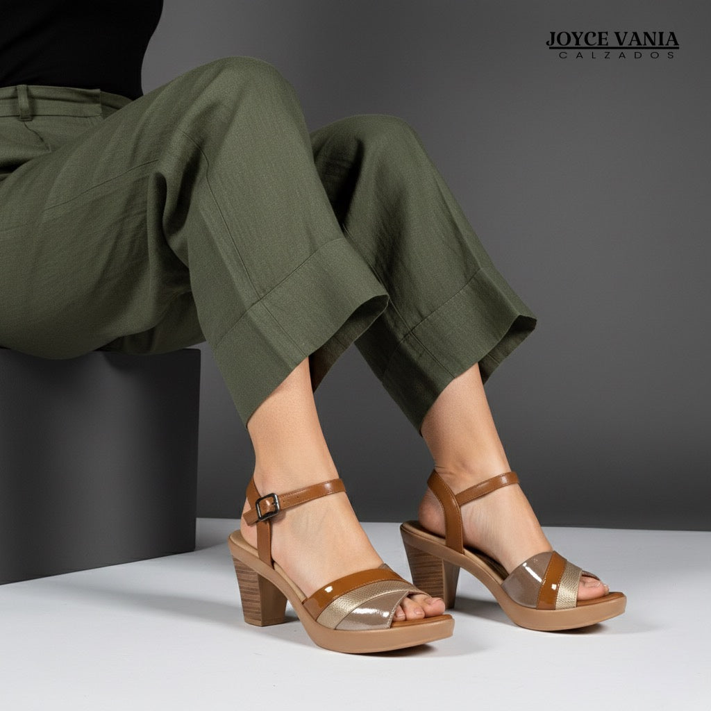 Sandalias de Cuero Mujer Harumi Miel