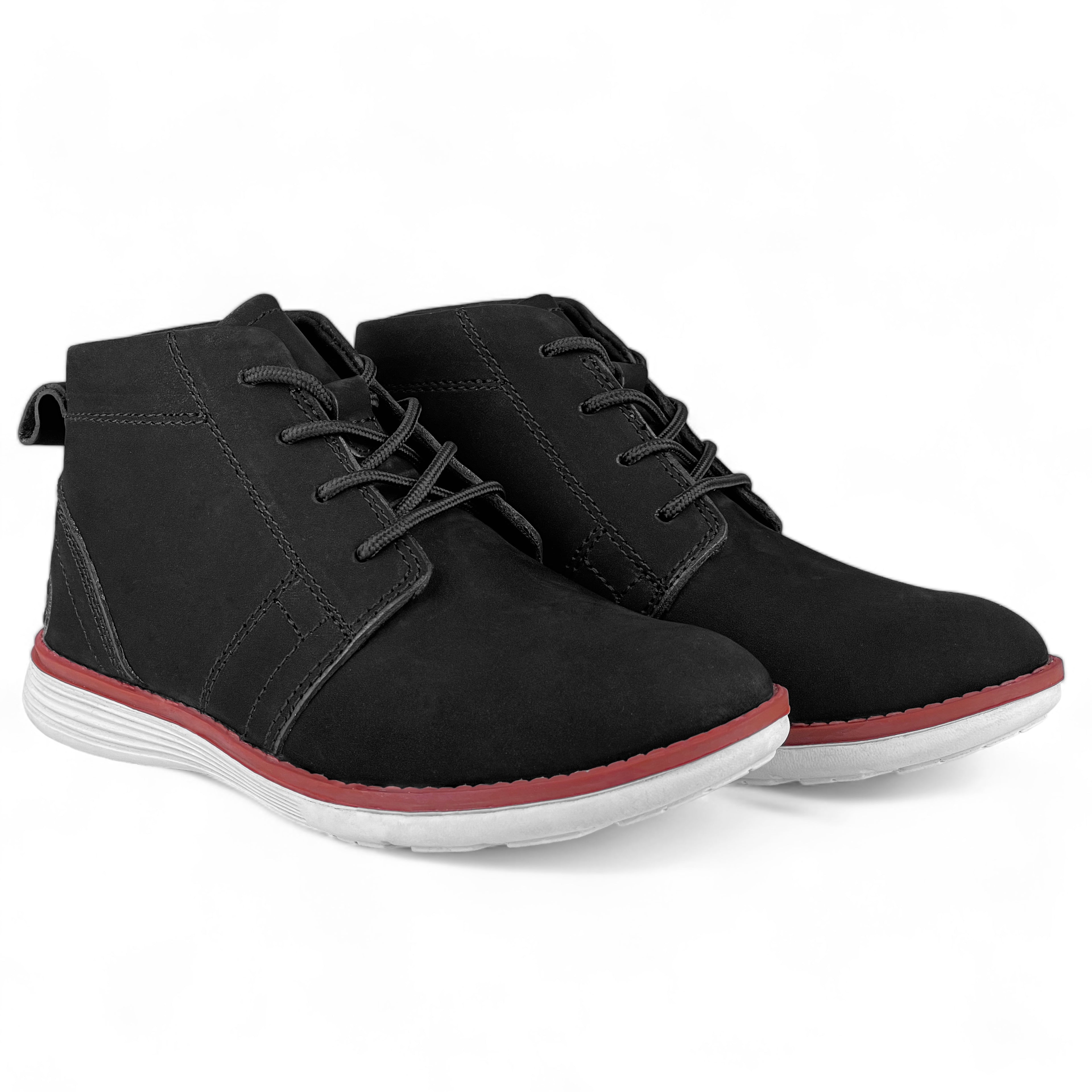 Zapatillas Urbanas de Cuero Niños Huguito Negro
