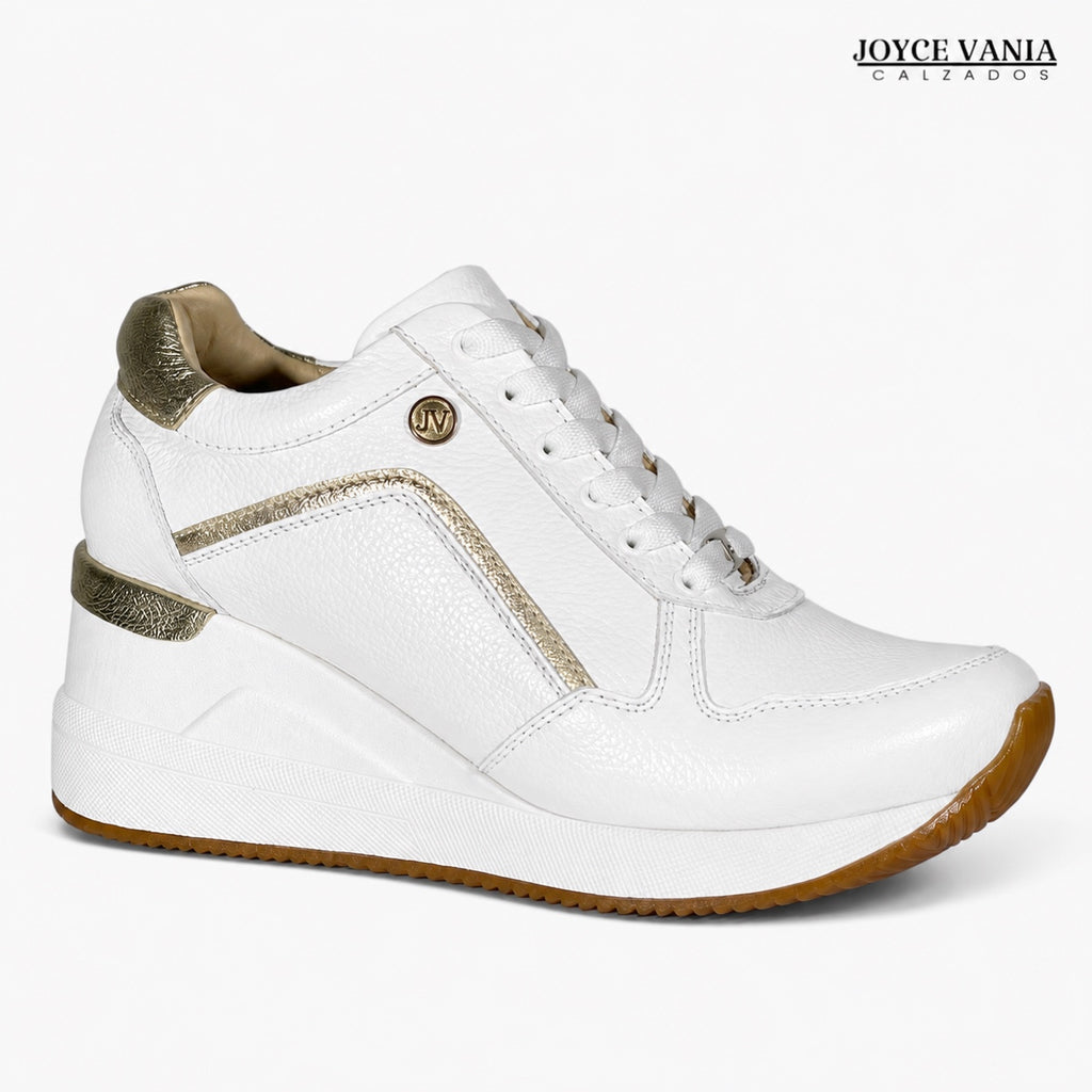 Zapatillas Urbanas de Cuero Mujer Alba blanco