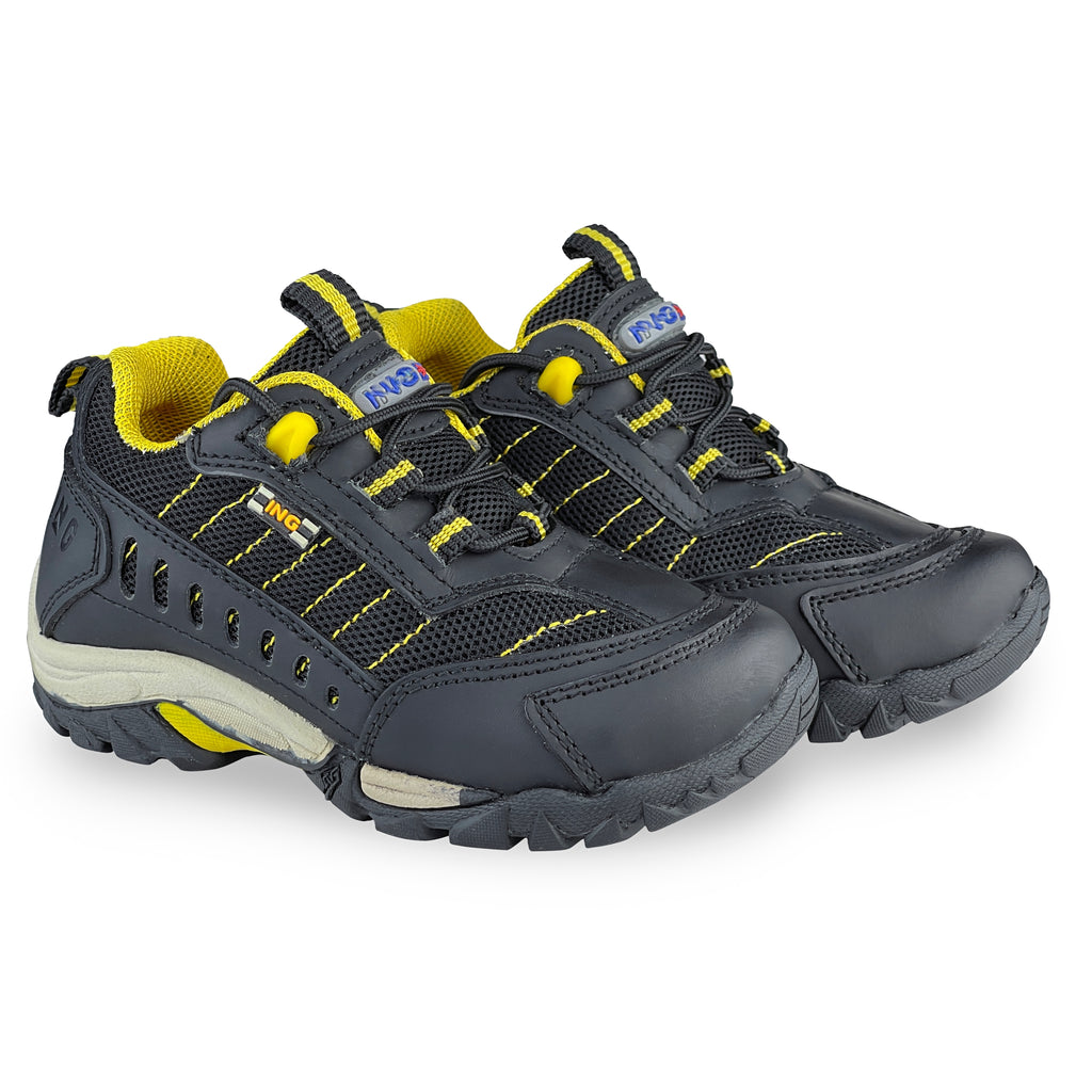 Zapatillas Urbanas de Cuero Niños Fabricio Negro / Amarillo