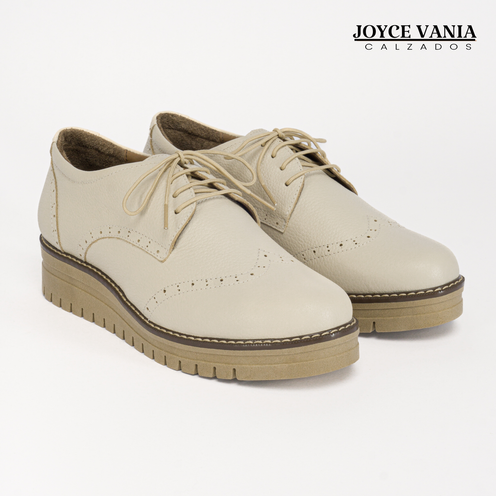 Mocasines de Cuero Mujer Ivanna Hueso