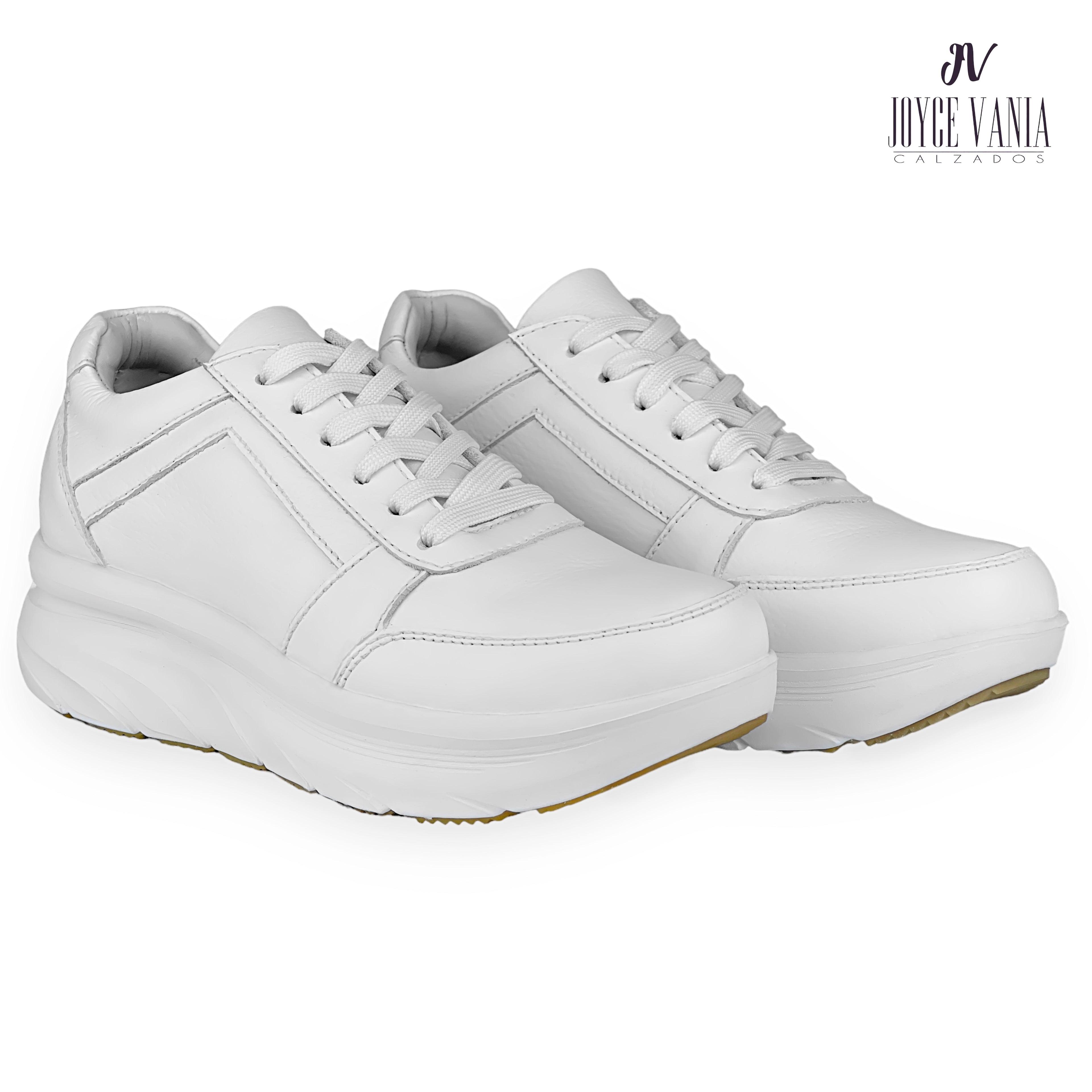 Zapatillas Urbanas Mujer de Cuero Ibeth Blanco