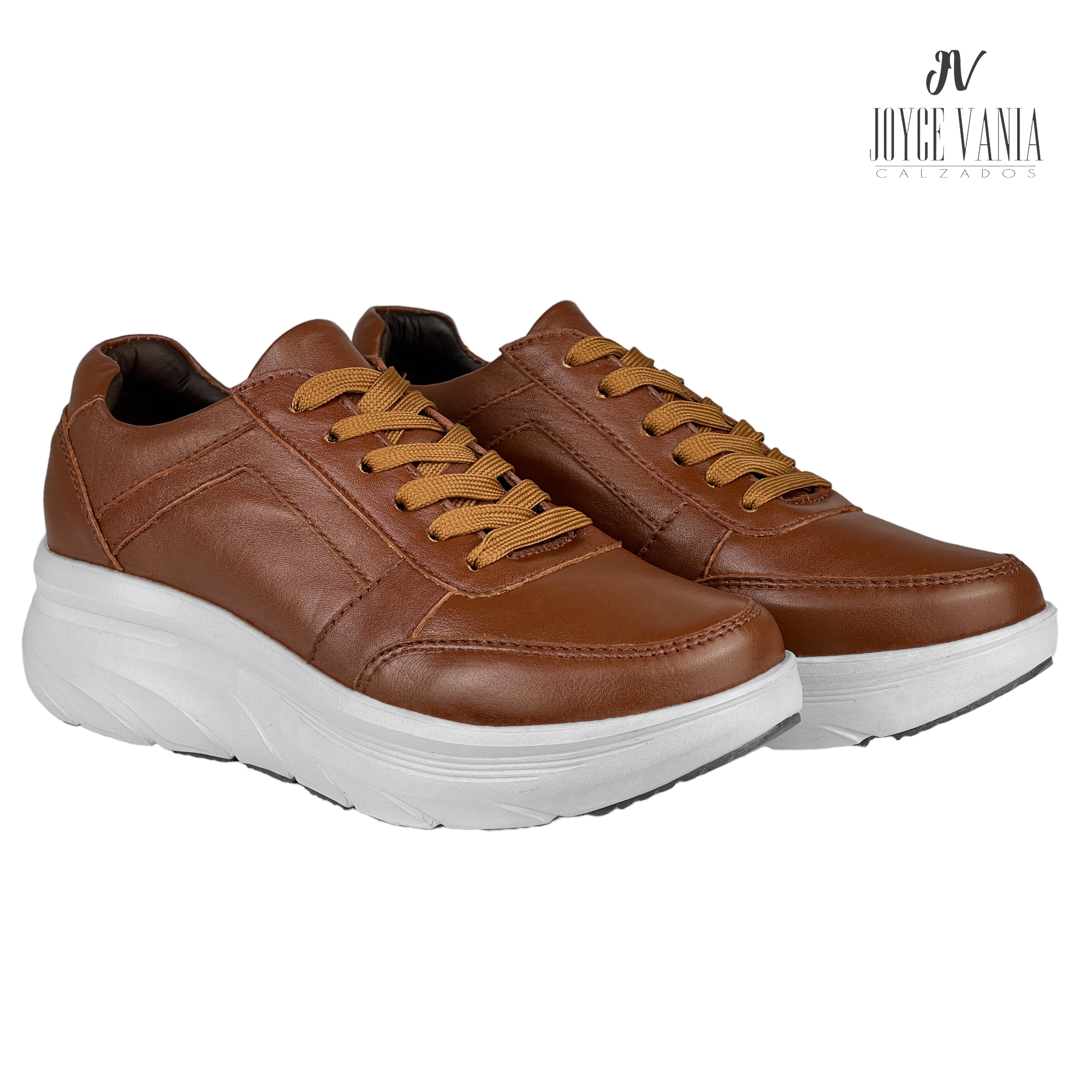 Zapatillas Urbanas Mujer de Cuero Ibeth Caramelo